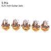 5 Pcs 1/4 Inch Metal Guitar Jack Socket Connector Female Panel Mount Bass Guitar