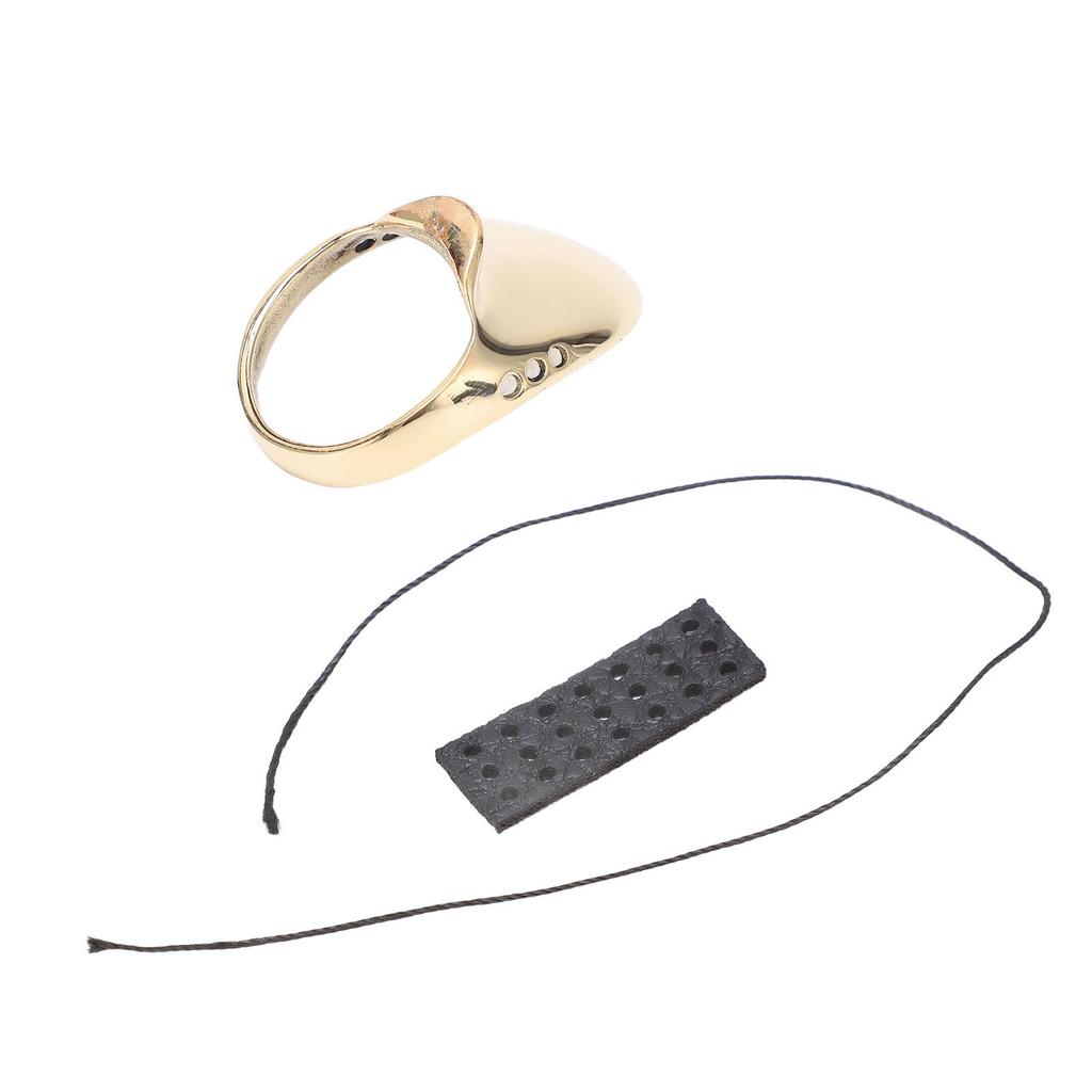 Brass Archery Thumb Ring Portable Finger Protector with Anti Lost Rope for Outdoor Hunting 20