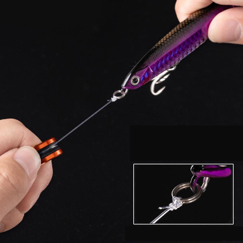 1Pc Aluminum Alloy Fishing Tool Fishing Line Puller With Anti-Slip Rubber Ring Fast Line Cutting For Easy Line Pulling Loop