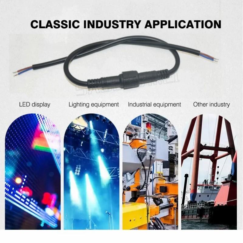 5/10/20/50 Pairs Male To Female 40cm Length Waterproof Cable 2pin 3pin 4pin 5pin Led Connector Black Wire for LED Strip Light WP