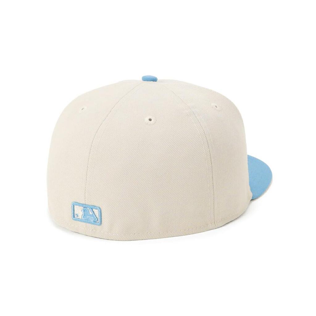 NEW ERA 59FIFTY 70905972 2-Tone Stone/Sky Blue Fitted Cap MLB Los Angeles Dodgers ONSPOTZ Exclusive Deep Fit UV Protection Baseball Hat