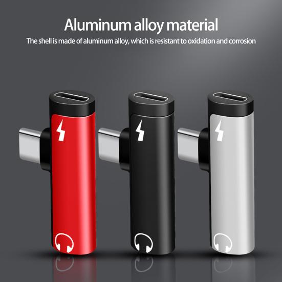 2 In1 Fast Charging High Fidelity Sound Stable Signal Plug Play Audio Adapter Type-C To 3.5mm Headphone Jack Converter Audio Accessories