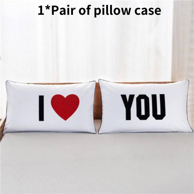 Couple 1 Pair Lovers Home Decor Pillow Case Sofa Waist Throw Cushion Cover
