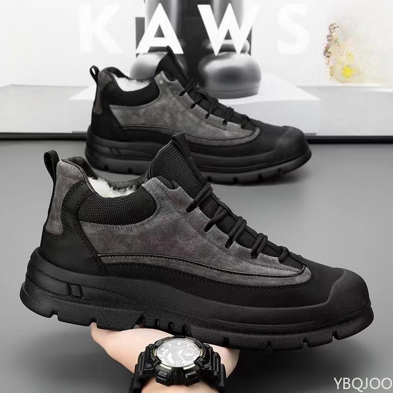 Casual comfortable snow boots men winter warm high top cotton shoes outdoor fashionable versatile anti slip workwear boots