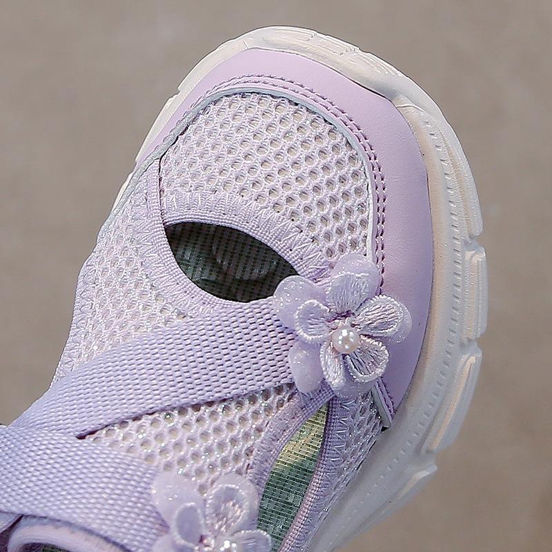 Flickors Prinsesskor Godisfärg Söt Blomma Barn Sport Sandaler Uthålad Andningsbar 2025 Sommar Nya Barn Fritidsskor