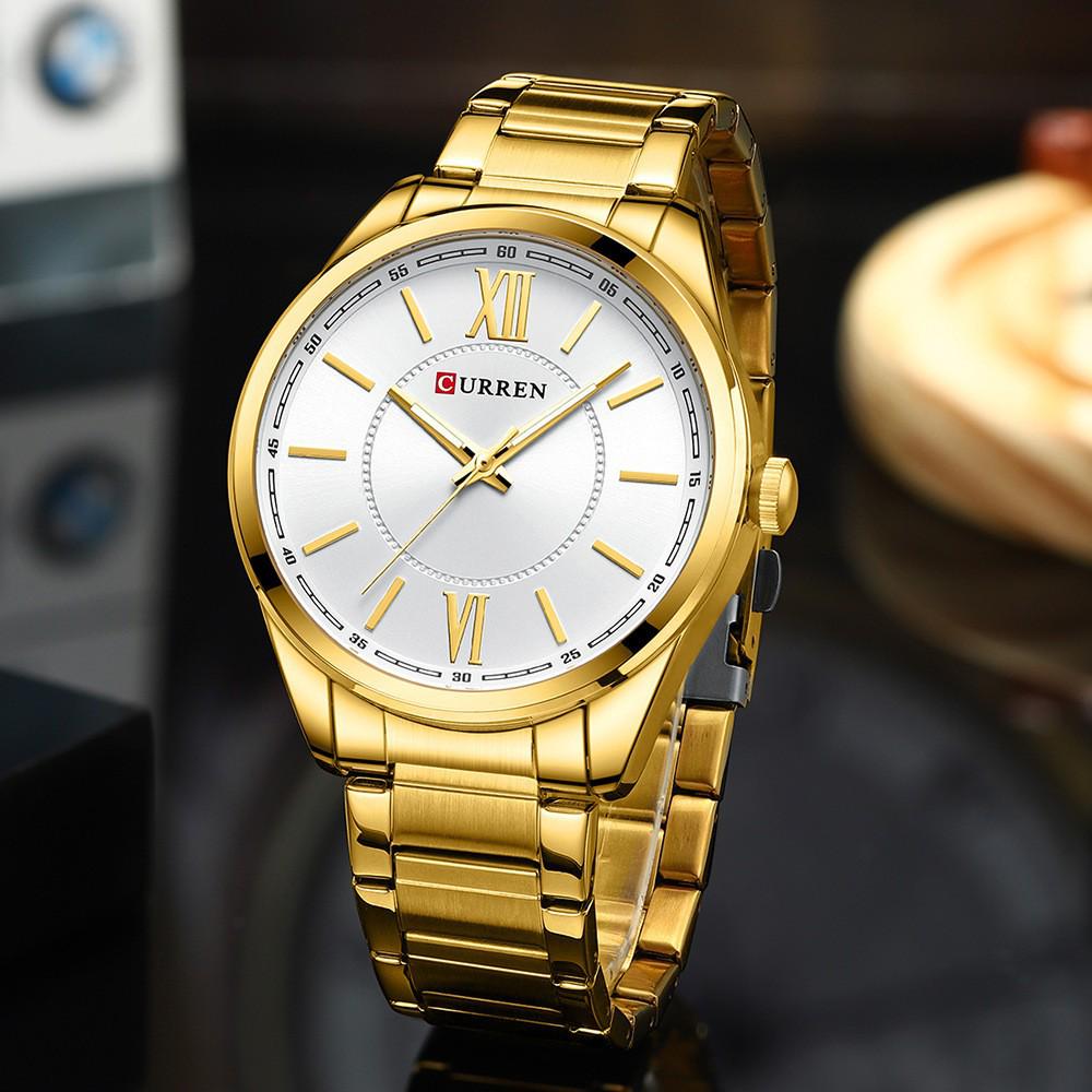 CURREN 8423 Men's Waterproof Quartz Watch with Slim Steel Band