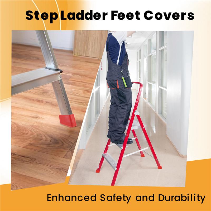 Good-4Pcs Step Ladder Feet Covers Versatile Ladder Leg Covers Non-Skid Ladder Pads Rubber Foot Pad Insulating Foot Sleeve