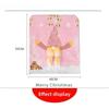 1-4PCS Christmas Gnome Chair Cover with Lights Pink Holiday Seat Slipcover for Dining Table Decor Home Party Gift Accessory