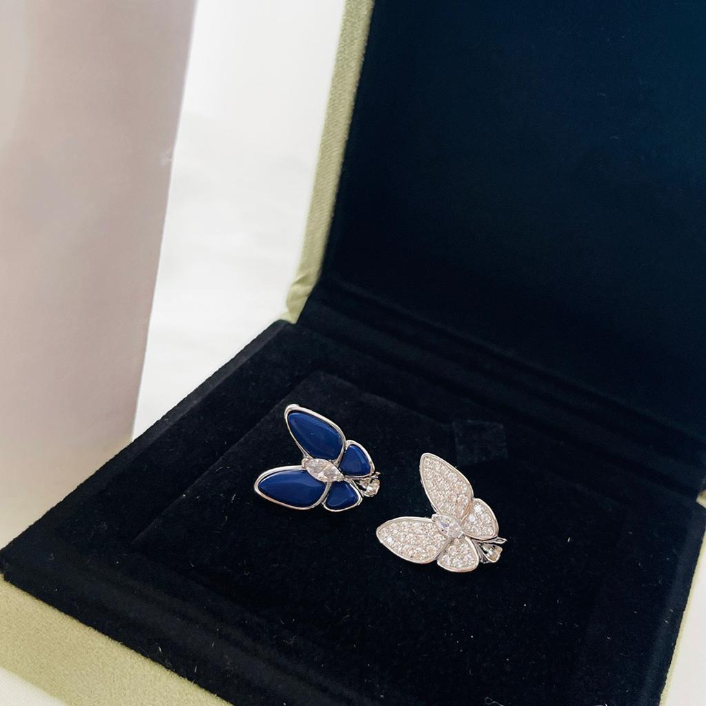 2023 Neuer Trend Klassisch 925 Sterling Silber Beliebte Marke Ohrringe Für Damen Verlobung Luxuriöser Schmuck Schmetterling Diamant Ohrringe