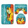Christmas Shower Curtain Floor Mat Combination Four-Piece Set Bathroom Toilet Carpet Shower Room Mat Foot Mat