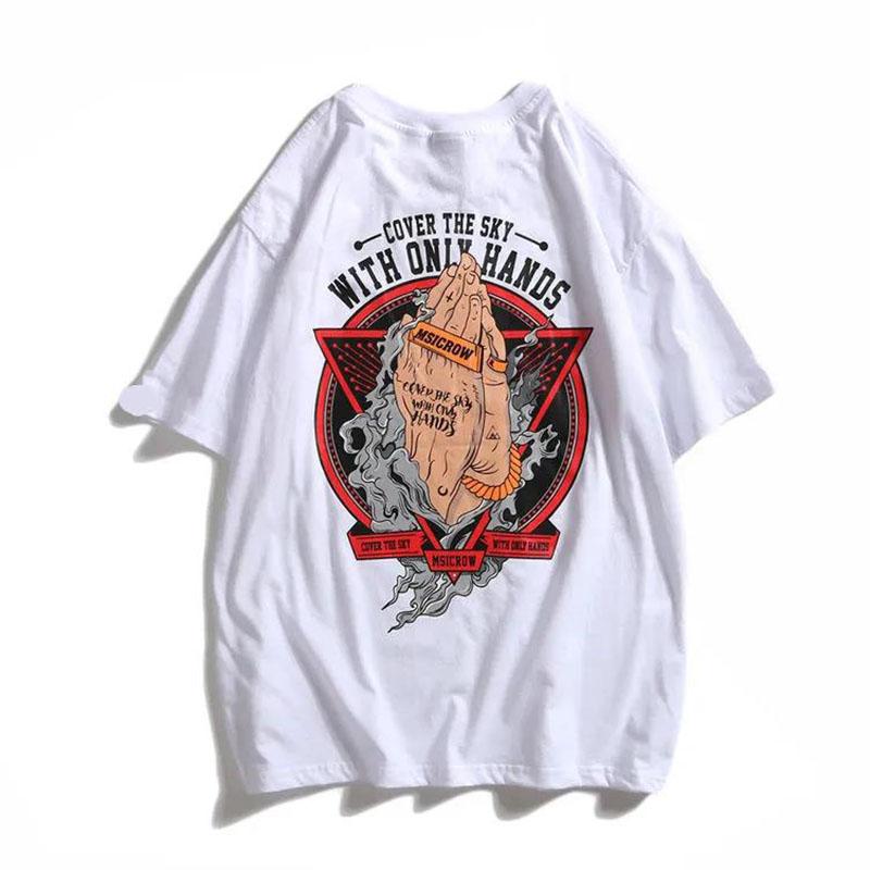 Men High Street T-shirts Oversized O-neck Short Sleeve Casual Shirts Summer Soft Loose Tops Harajuku Trendy Personality Tees