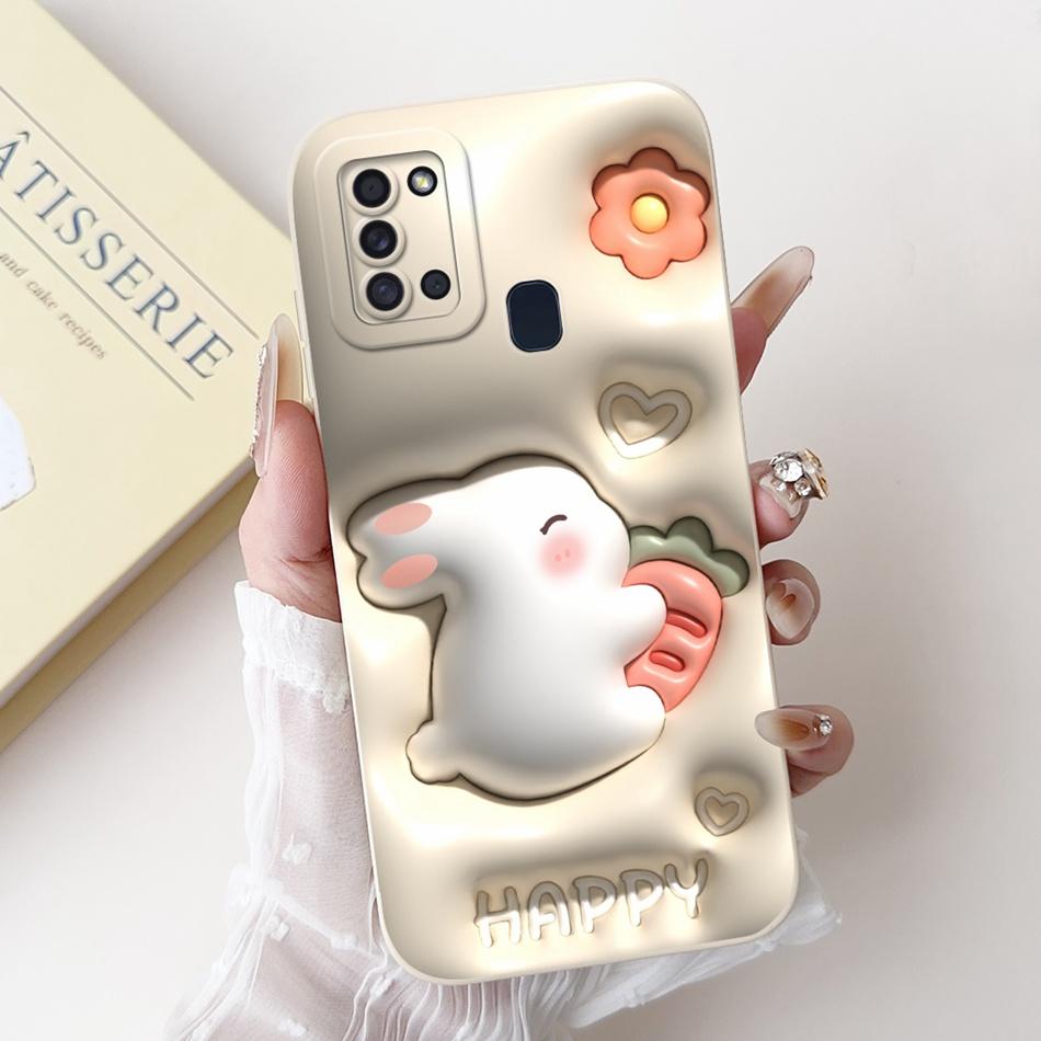 For Samsung Galaxy A21s Cute Panda Rabbit Cartoon Soft Silicone Case For Samsung A21S SM-A217F Camera Protective Phone Cases