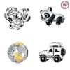 Copper 4 Styles Christmas Charm Beads Panda Off-Road Vehicle Mother-Daughter Kinship Original Bracelet Gift