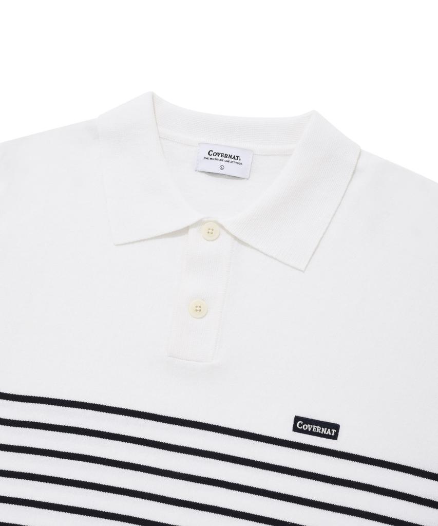COVERNAT Basic Collared Knit White