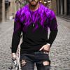 Long Sleeve Tee Shirts For Men,Mens Fashion Printed O-Neck T-Shirt Tops Casual Sport Athletic Pullover Blouse