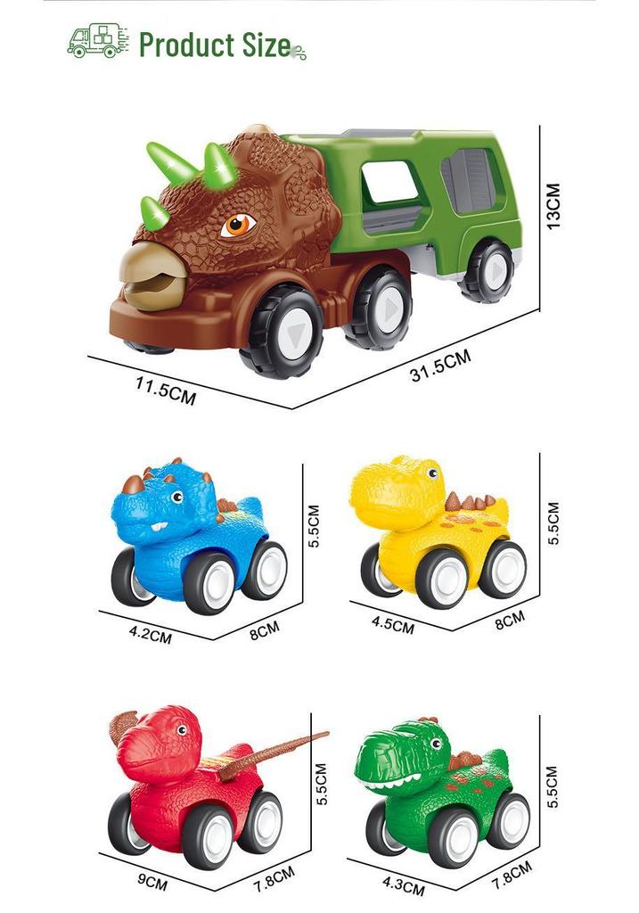 Foldable Dinosaur Track Car Toy for Kids - Fun & Educational