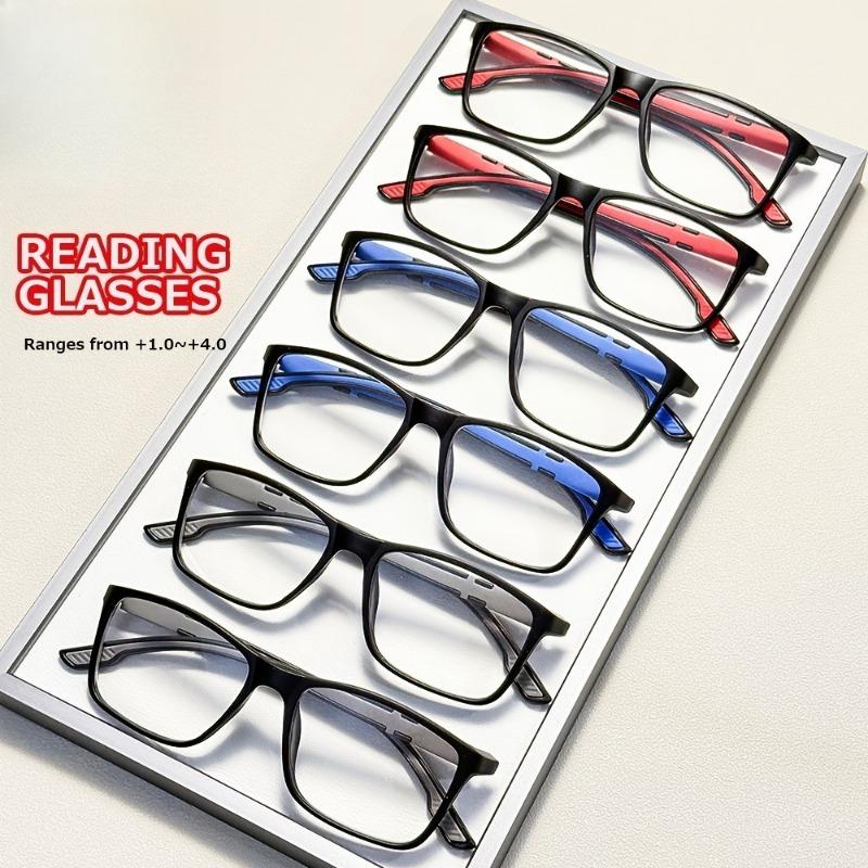6PCS Sporty Ultra-Light TR90 Sports Reading Glasses Fashion Anti-Blue Light Reading Glasses Sports Frames Unisex Men Women