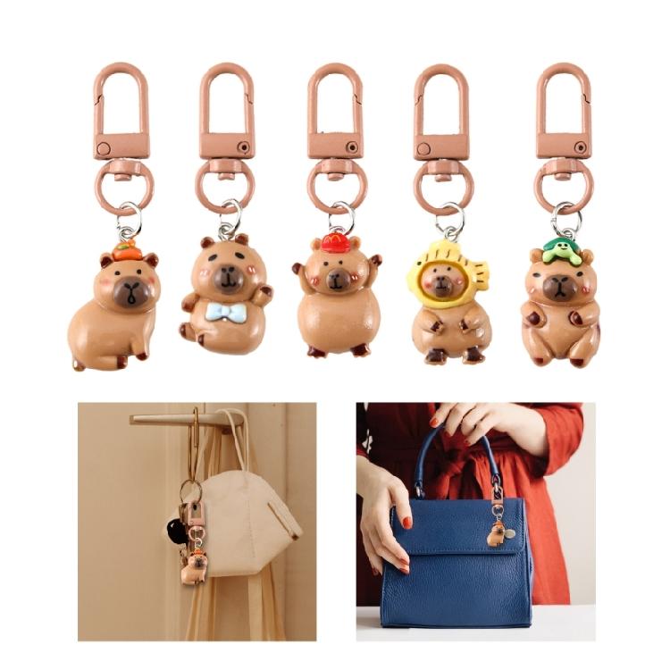 Chaveiro Prático com Charme de Personagem Capivara com Acessórios de Moda Mistos Portátil para Viagens e Festas