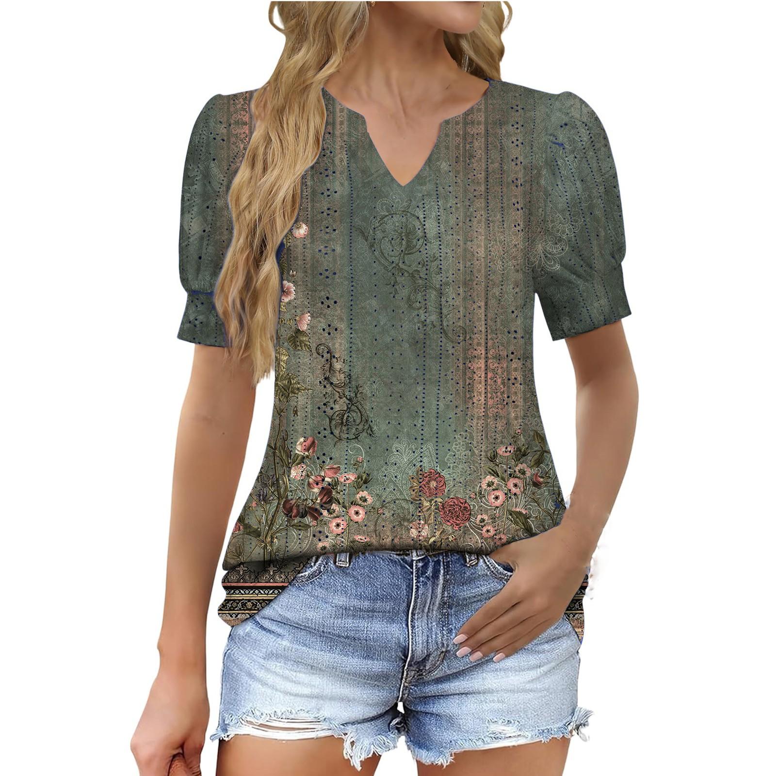 

Женские повседневные свободные рубашки модные топы футболки футболки M зелёный