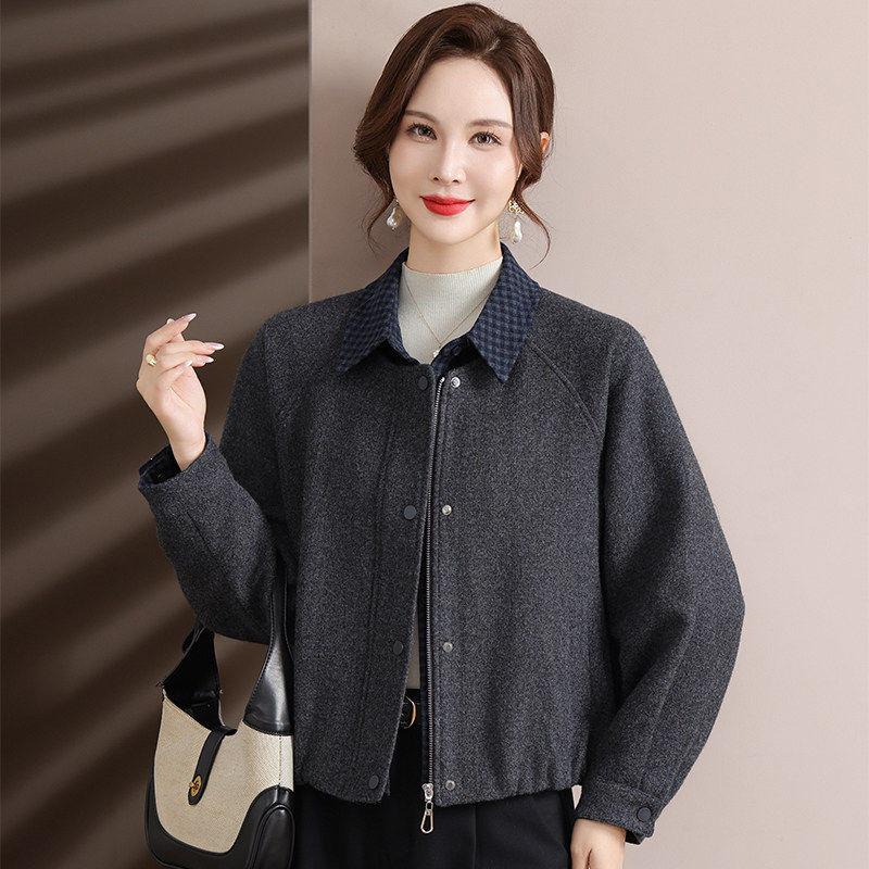 

2026 Mother s Day Loose Lapel Jacket for Women - Casual Spring/Autumn Top for Middle-aged and Elderly L (suggested 85-105 catty)