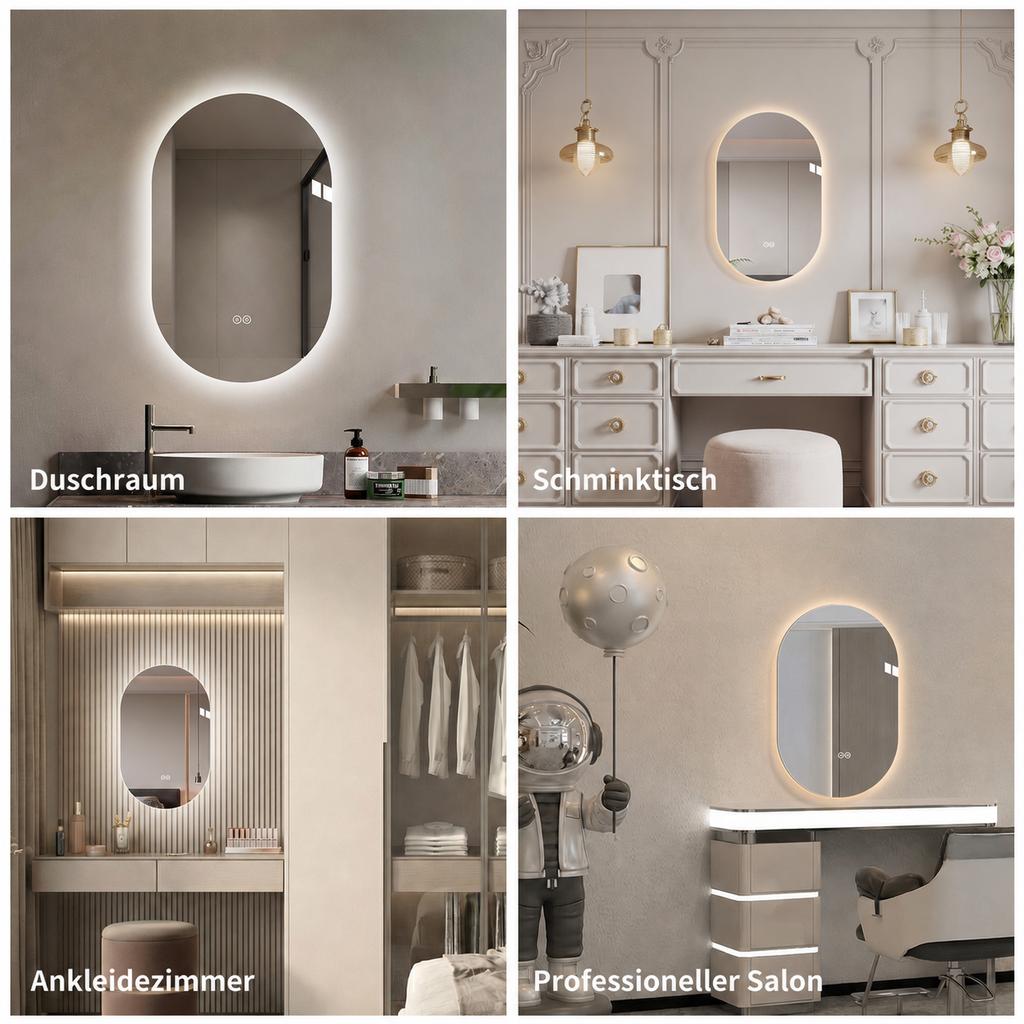 60*120cm Smart Wall Mounted LED Touch Screen Anti-fog Mirror Bathroom Mirror, Barber Shop Mirror