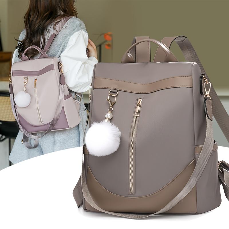 Mochila Elegante para Mujer Mochila de Gran Capacidad Nailon Resistente al Agua y Múltiples Bolsillos Mochila Moderna para Escuela, Viaje, Uso Diario