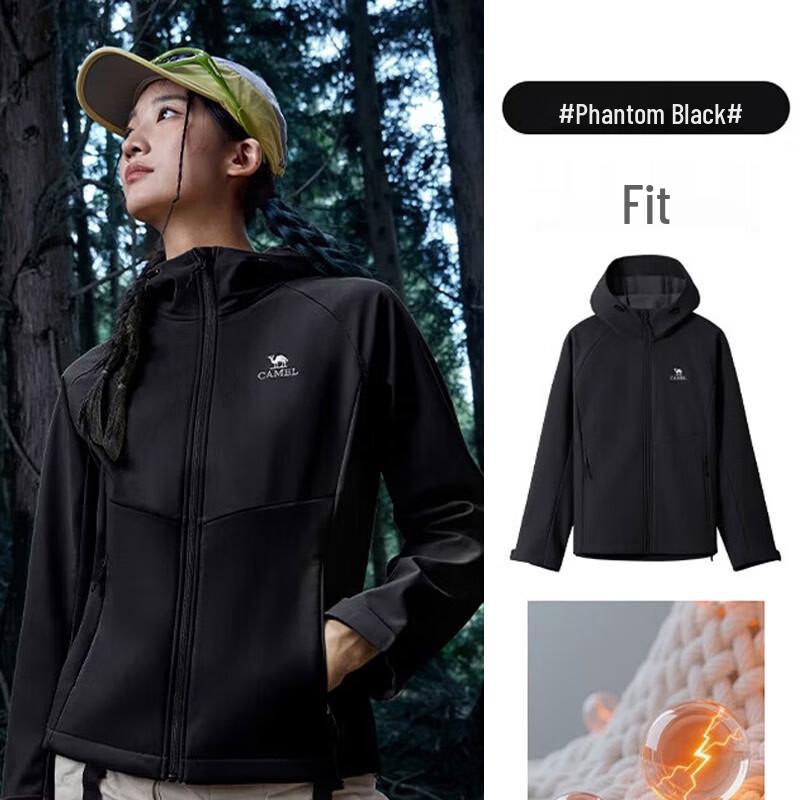 CAMEL Women s Hooded Softshell Jacket L