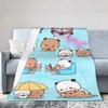 Bubu Dudu Süßer Cartoon-Bär Charakter Warme Weiche Decke Kawaii Panda Plüsch Überwurfdecke Schlafzimmer Flanell Bettüberwurf Sofabezug