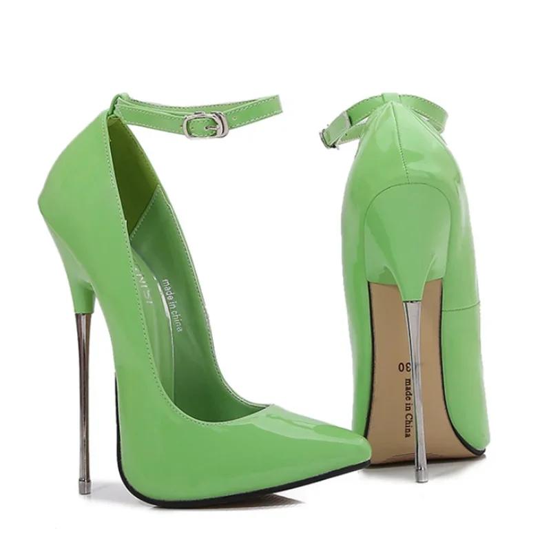 Extrem hohe Absätze, 16 cm, Damen-Pumps mit Metallabsatz, mehrfarbig, hohe Absätze, Schuhe für Damen, Pole Dance, sexy Absätze, Modelshow, große Größe