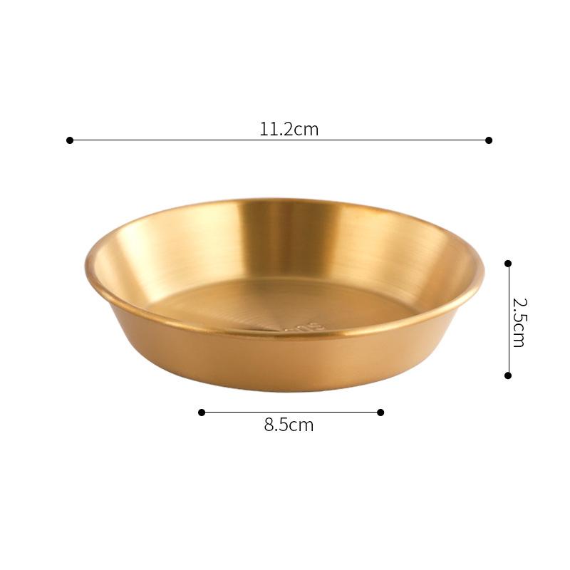 1 stycke 304 rostfritt stål matförvaringsbricka förtjockad såsdipsål snackstallrik kimchi tallrik hot pot utomhus servis