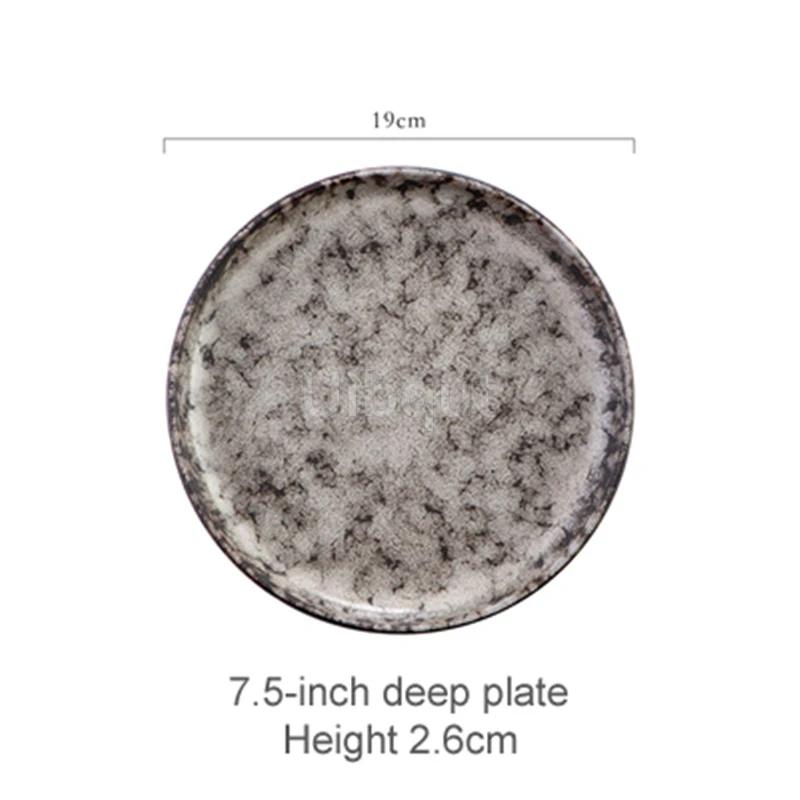 Creative and beautiful ceramic plates serving plate Retro tableware Western plate With steak for breakfast plates Japanese plate