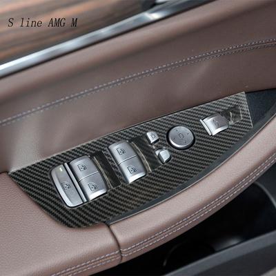 פאנל כפתורי דלת רכב RHD כיסוי מסגרת מדבקות סיבי פחמן לאוטו BMW X3 X4 G01 G02 משענת יד הרמת זכוכית חלון אוטומטי