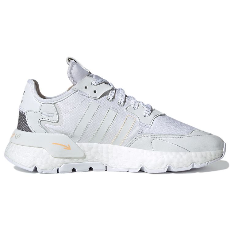 Adidas Originals Nite Jogger Fabric Sport Minimalist Breathable Low-Top Lifestyle Casual Shoes Women sneaker White Gray GZ3229
