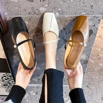 Chaussures Plates Simples Mode Femmes Printemps et Automne Nouvelle Version Coréenne Confortable Design Simple Mary Jane Vent Doux