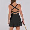 Women Tennis Sporty Tank Dress With Shorts Workout Exercise Athletic Romper Dresses Summer Golf Outfits