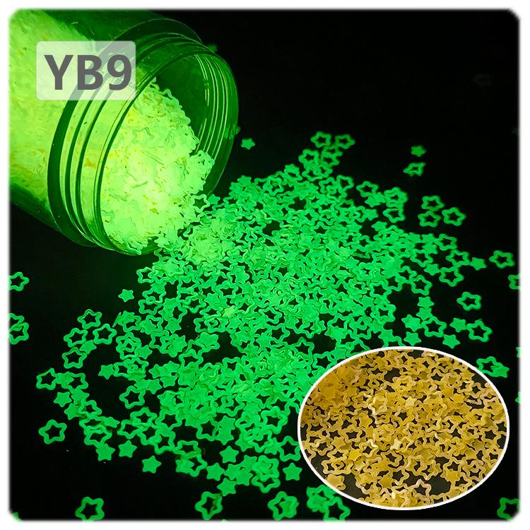 Luminous Hollow Plum Sequin Nail Art Patch: 4MM Glow, Mother-and-Child Star Design, 8 Colors, Solvent-Resistant