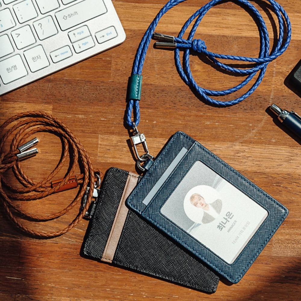Matt Employee Id Lanyard Card Holder Wallet (Steel Blue) W33035