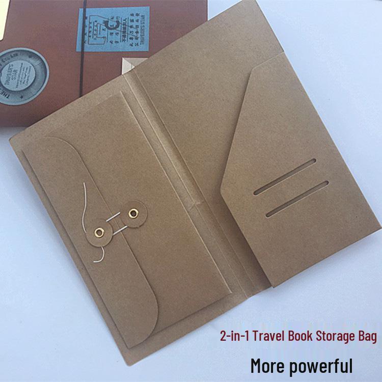 

Карман из крафт-бумаги 2-в-1: Визитница и держатель для чеков для блокнота путешественника 250g Kraft Paper 21x11