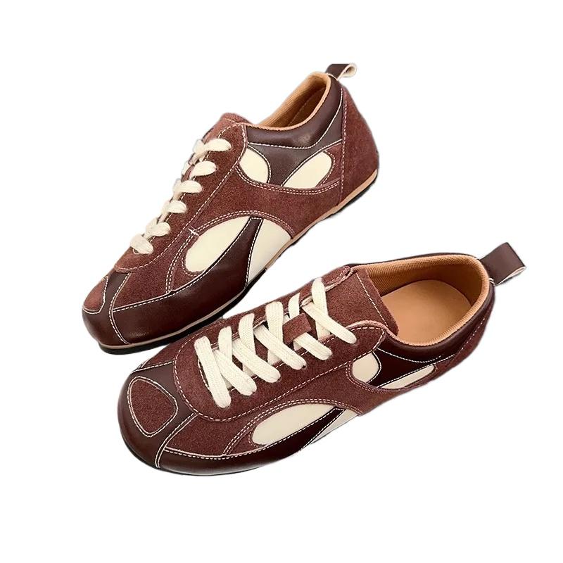 Fashion 2025 Autumn New Niche Design Retro Matching Wine Red Shoes All Sports Casual Shoes