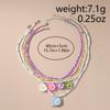 5pcs/set Bohemia Handmade Beaded Necklaces for Women Girls Colorful Flower Pendants Necklace Kid's Jewelry Gifts