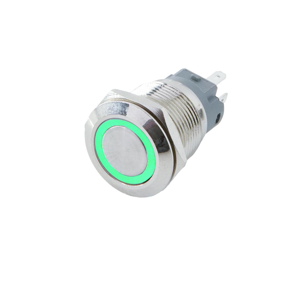 12mm 16mm 19mm 22mm metal push button on off switch self reset power lock LED light Waterproof Flat circular button 3-220v ip65