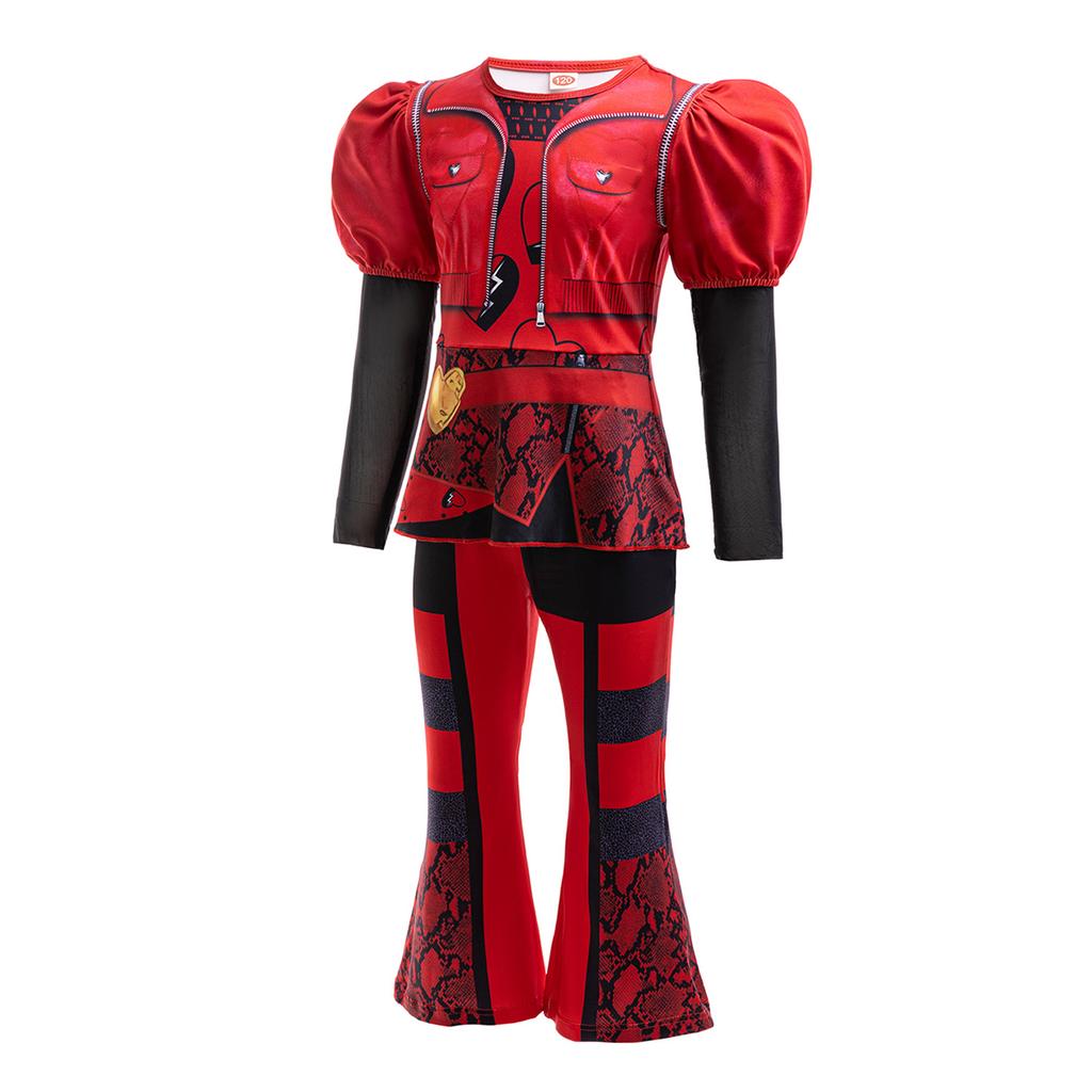 Girls Costume Kids Cosplay Movie Red Top+Pant 2 PCS Clothes Outfit Children Birthday Party Dress