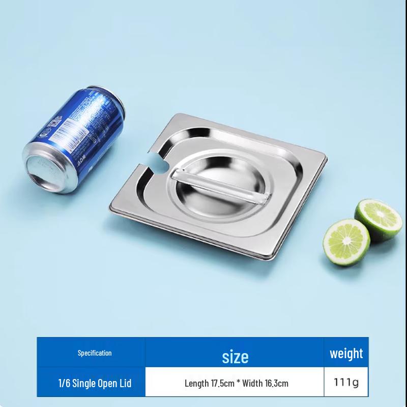 

1/6 Slotted Extra Thick Stainless Steel Gastronorm Lid