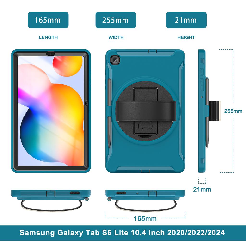 Full Protective Shockproof TPU Tablet Back Cover Case for Samsung Galaxy Tab S6 Lite With s Pen Pencil Holder