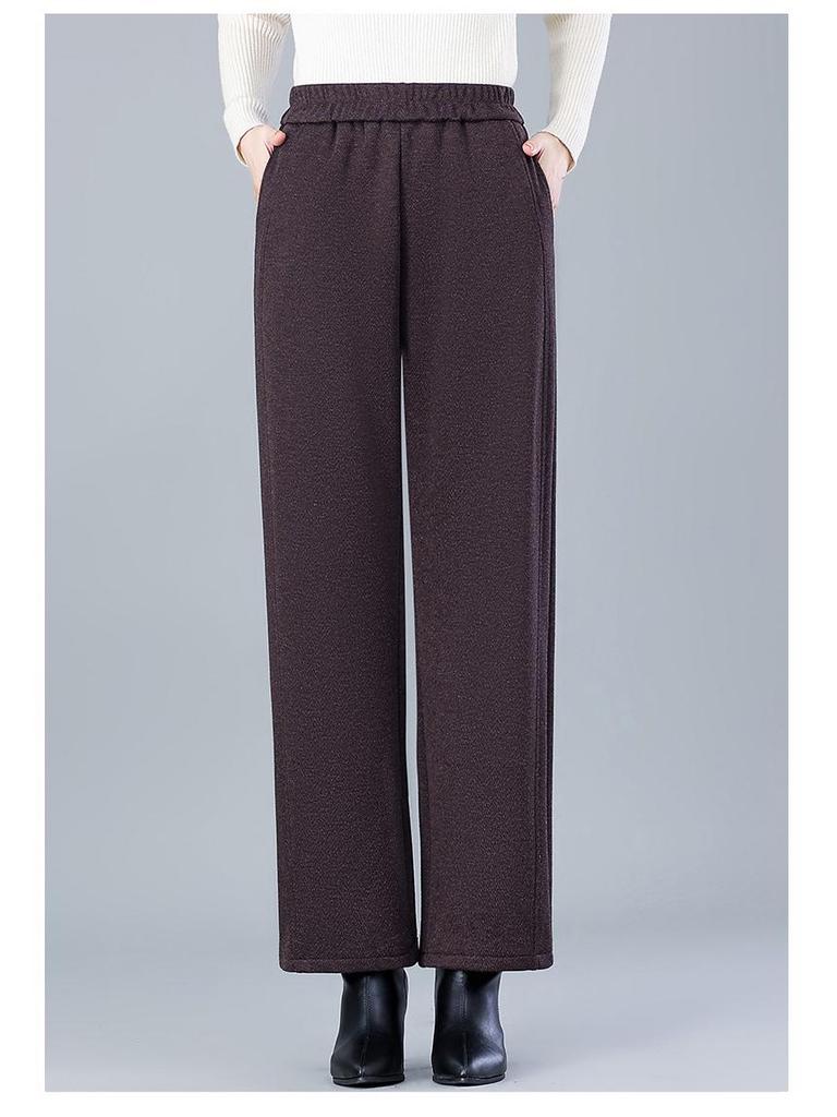 8XL Plus Size Fleece-Lined Winter Cotton Pants for Middle-Aged & Elderly - Loose, Thick, Long Pants