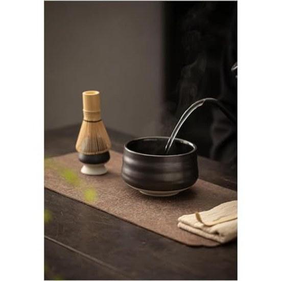 Matcha Set 4-piece Tea Ceremony Tools Includes 2 Ceramic Bowls Standard Bamboo Whisk Suitable Beginners Preparation Practice Everyday Use Home Rooms