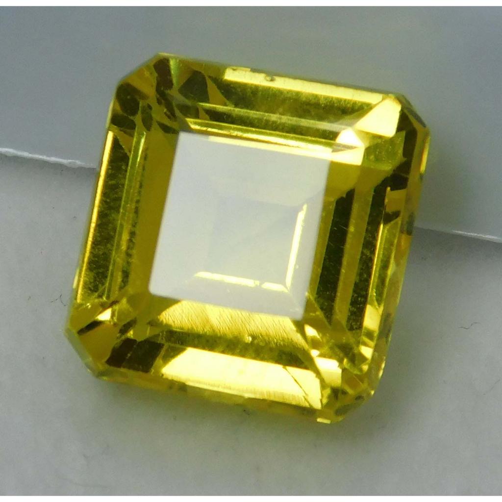 Yellow Sapphire Square Cut 7.65 Ct Natural Ceylon Sri Lanka Loose Gemstone