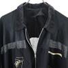 Embroidery Short Sleeve Jacket Black Front Zip Men's Used