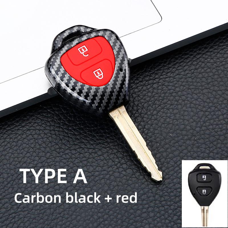 2/3/4Button Carbon Auto Key Fob Cover Case Fit For Toyota Auris Hilux Corolla Fortuner Prado Verso Camry Yaris Vitz Vios Ractis Rav4 208