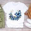 (Asian Size) Women Lovely Flower Trend Tee Top Clothing Casual  Short Sleeve T Shirt Fashion Print Lady Female Graphic T-shirts